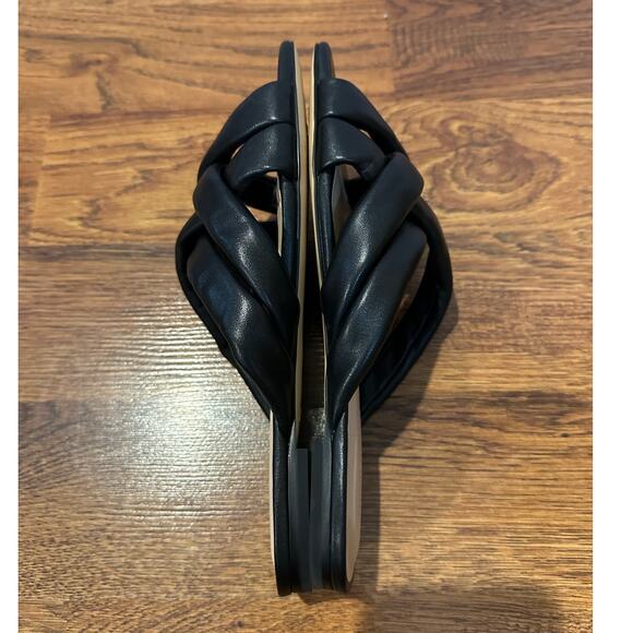 Stuart Weitzman Women's Crossover Leather Slide Black Size 7 NWOB Lux Footwear - Picture 7 of 10